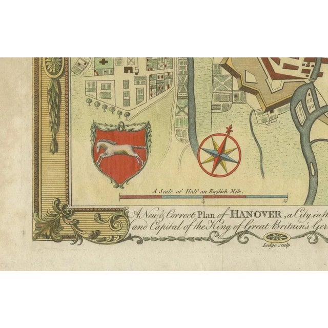 Decorative Map of Hanover by Lodge, 1785 For Sale - Image 3 of 6