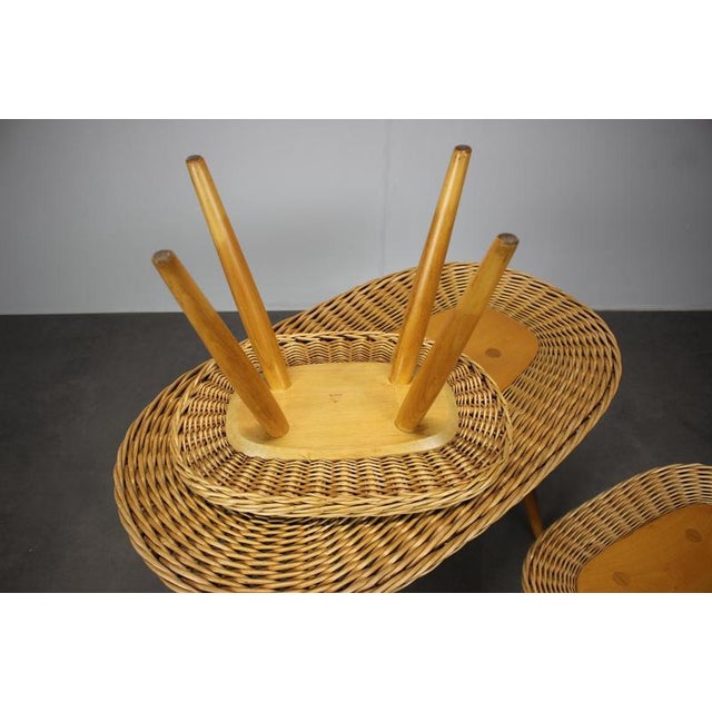 Mid-Century Rattan Seating Set attributed to Uluv, Czechoslovakia, 1960s, Set of 3 For Sale - Image 10 of 12