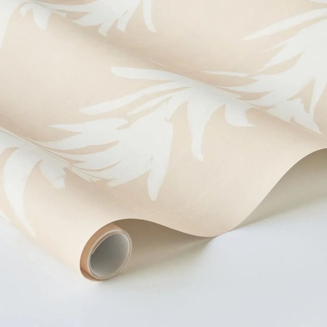 Schumacher Sample - Schumacher x BACKDROP White Lotus Wallpaper in Sand For Sale - Image 4 of 5