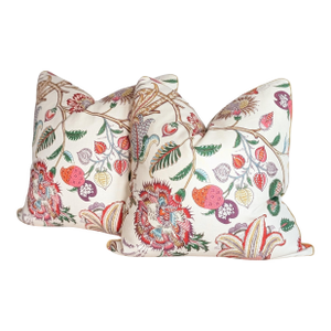 Brunschwig & Fils Aravali Floral Pillows in Rust and Olive