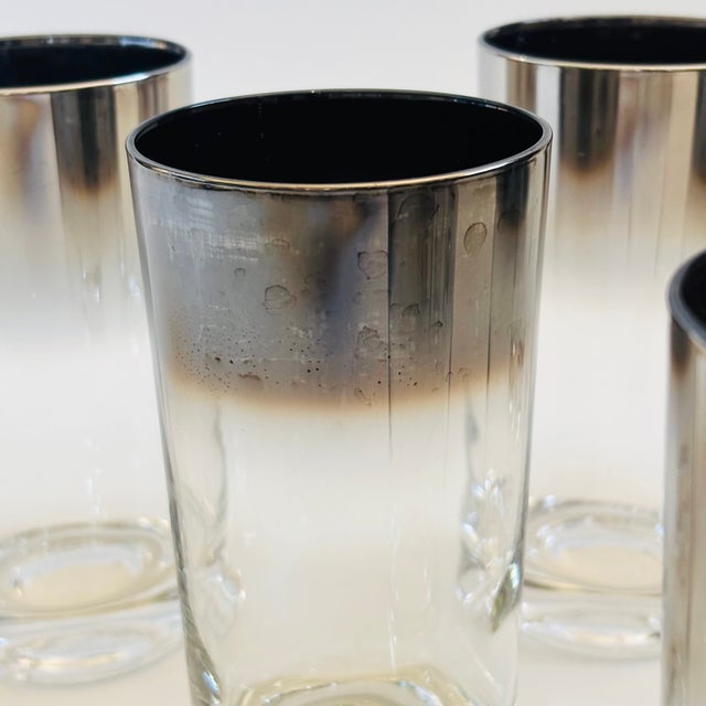 Mid Century Silver Fade Highball Tumblers by Vitreon - Set of 6 For Sale - Image 12 of 13