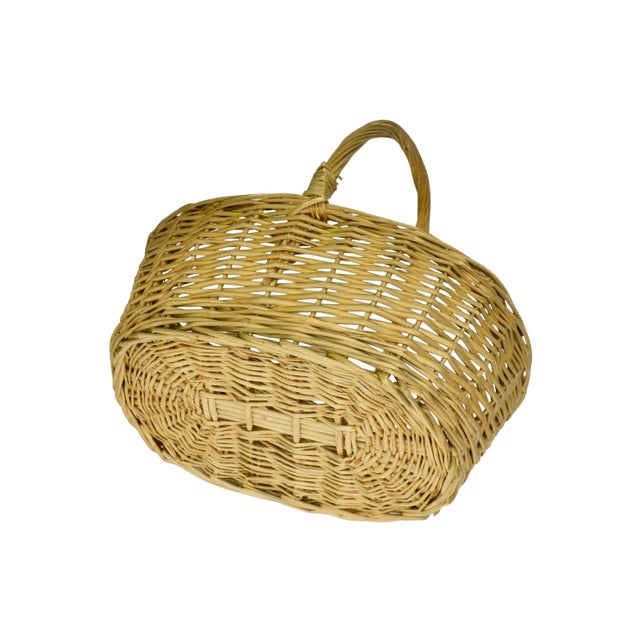 Gold Oval Wicker 12” Basket For Sale - Image 4 of 5