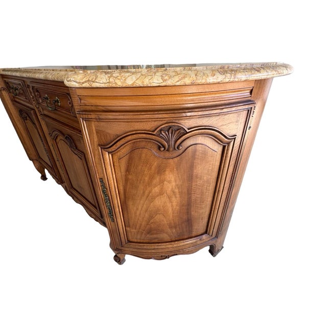 French Gorgeous Marble French XV Grand Sideboard Buffet For Sale - Image 3 of 8