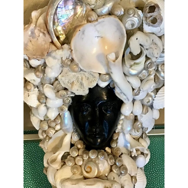 1960s 1960s Black Mermaid Shell Embellished Wall Sconce For Sale - Image 5 of 6