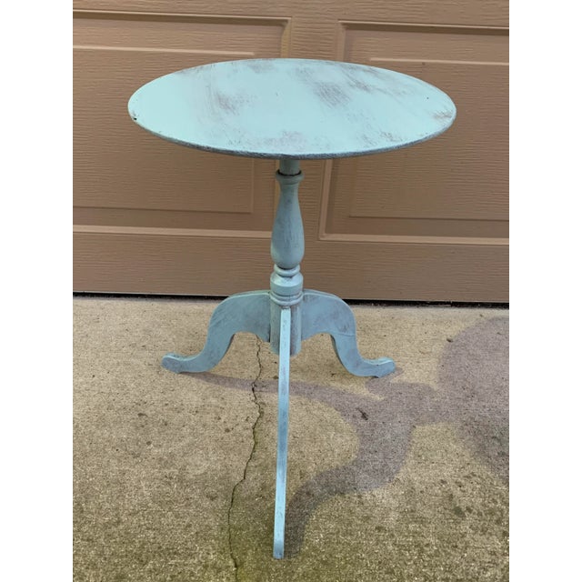 Antique French Country Round Painted Walnut Side Table, Early 20th Century For Sale - Image 10 of 10