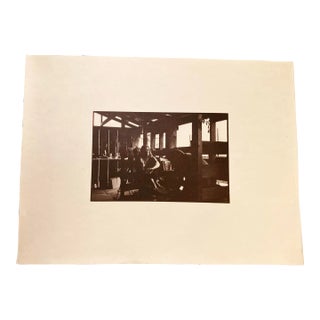 Original Black White Photograph of Person in a Barn Studio Unknown Photographer For Sale