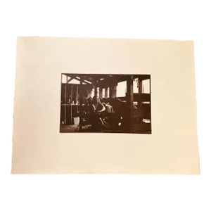 Original Black White Photograph of Person in a Barn Studio Unknown Photographer