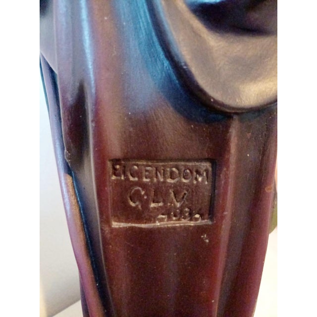 Belgian Polychrome Plaster Sacred Heart of Jesus Statue from O.L.V. / Eigendom, Early 20th Century For Sale - Image 4 of 10