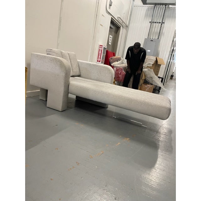 2010s Vladimir Kagan Style Chaise Lounge For Sale - Image 5 of 9