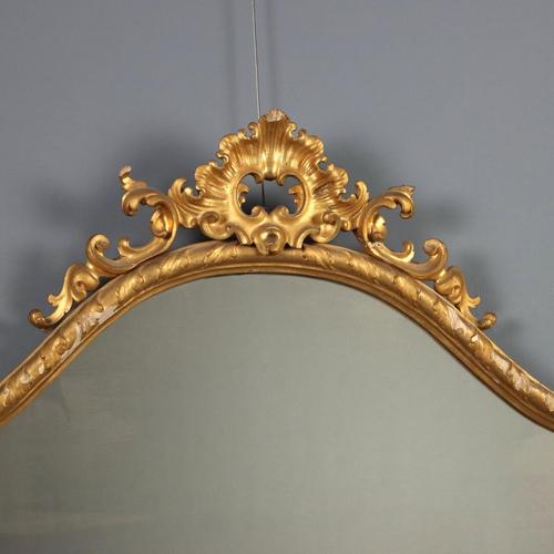 Carved and Gilded Wooden Fireplace Mirror For Sale - Image 3 of 9