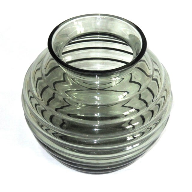 Mid-Century Modern Large Felicitas Vase by Richard Lauke for Glasfabrik Weißwasser, 1939 For Sale - Image 3 of 4