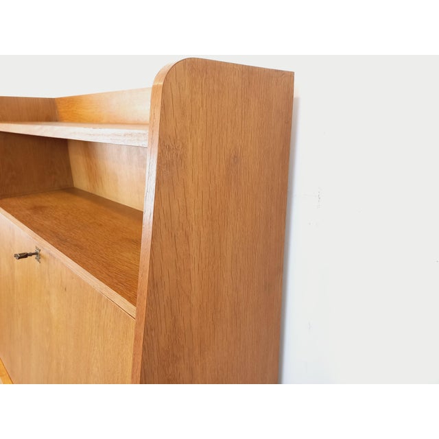 Vintage Oak Bookcase with Secretary, 1960s For Sale - Image 14 of 18