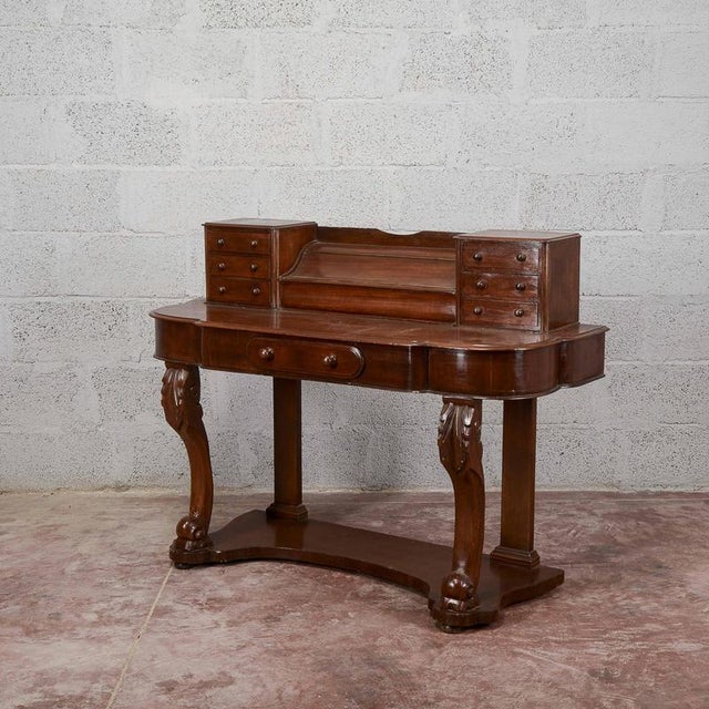 Rustic Small Console Desk in Wood For Sale - Image 3 of 13