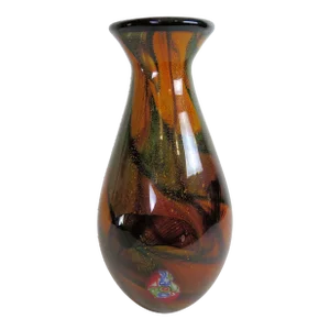 Multiple Color Hand Blown Italian Murano Style Vase