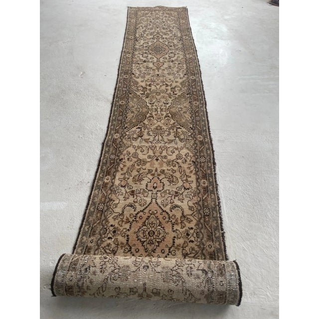 21ft Botanical Narrow Stair Runner In Softer Hues - 2.7 x 21.4 For Sale - Image 12 of 12