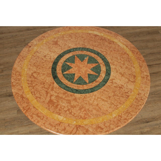 Tuscan Style Iron Scroll Base Round Marble Top Dining Table For Sale In Philadelphia - Image 6 of 12
