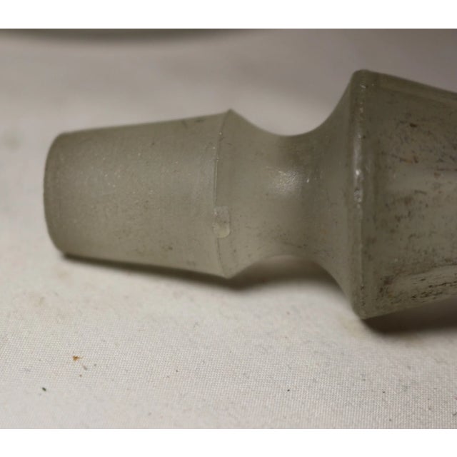 Antique Sterling Silver Overlay Frosted Glass Liquor Claret Decanter Bottle For Sale - Image 11 of 12