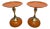 Late 20th Century Post Modern/Space Age Hourglass Pedestal Tray-Top Side Tables - A Pair For Sale