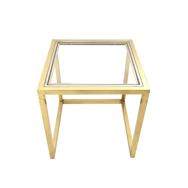 Postmodern Nesting Tables in Brass, Glass and Steel, 1970s, Set of 3 For Sale - Image 9 of 12