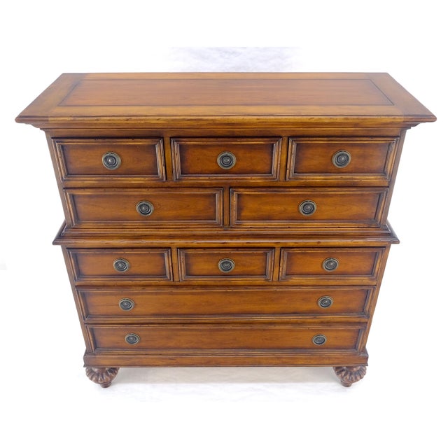 Baker 10 Drawer High Boy Chest Dresser Paper Lined Drawers MINT! For Sale - Image 13 of 18