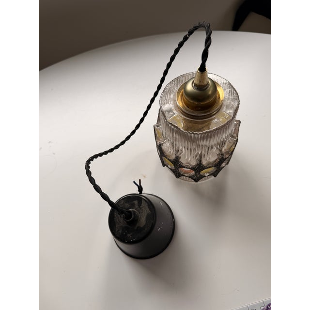 1970s Mid-Century Modern / Space Age Design Glass Pendant. For Sale - Image 4 of 8