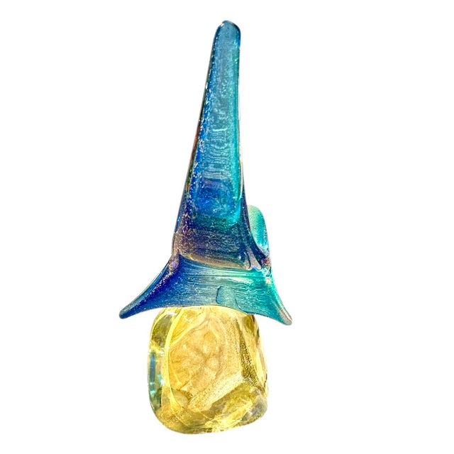 Murano Murano Bird Art Glass Sculpture With Blue & Gold Aventurine by Sandro Frattini, 21/70 For Sale - Image 4 of 11