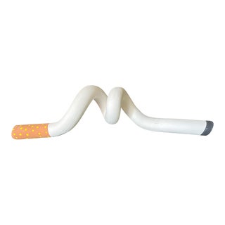 Ceramic Cigarette Sculpture Statuette Objet by Joseph Algieri For Sale