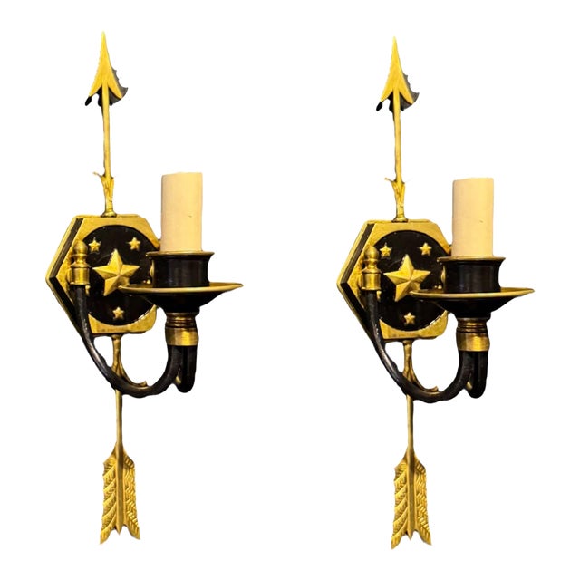 1910 Federal Style One Light Sconces Arrows - a Pair For Sale