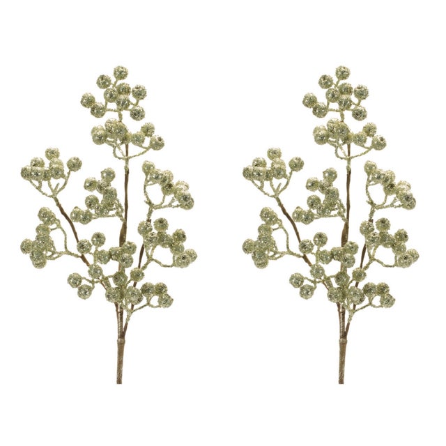 Rustic Glittered Berry Spray (Set of 2) For Sale - Image 3 of 3