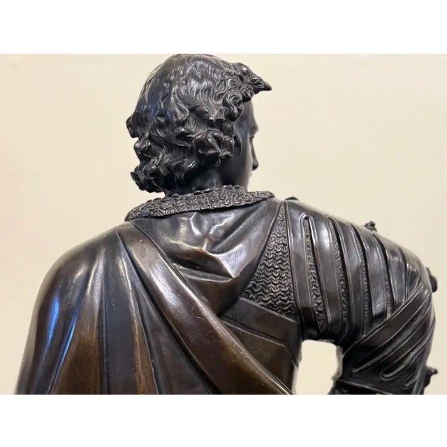 Bronze Impressive 25” 19th Century French Bronze Sculpture, "The Landsknecht" (Or "Cavalier"), by Albert-Ernest Carrier-Belleuse (1824–1887) For Sale - Image 8 of 14