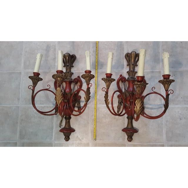 19thc Monumental French Louis XVI - XVI Transitional Bronze Wall Sconces a - Pair For Sale - Image 4 of 11
