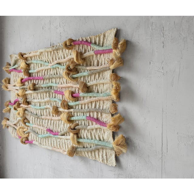 1980s Massive 6ft 1980s Woven Fiber Art Wall Hanging For Sale - Image 5 of 9