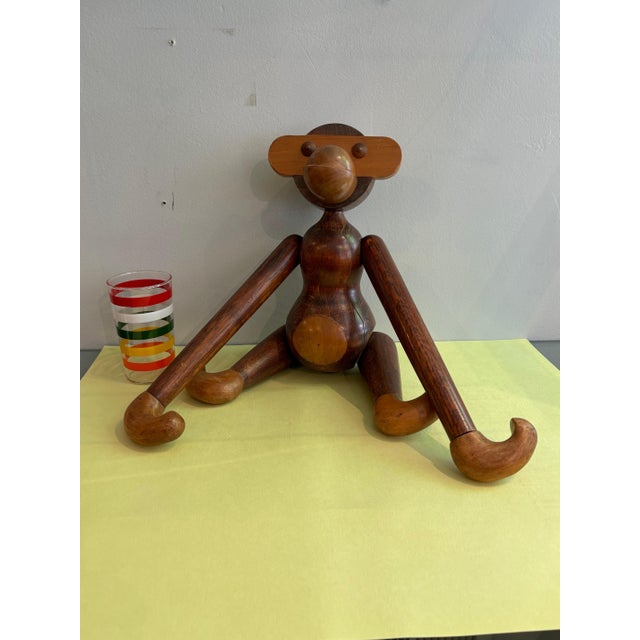 Large Wood Monkey in the style of Kay Bojesen. Looks like someone made their own version of this very iconic Monkey! Nice...