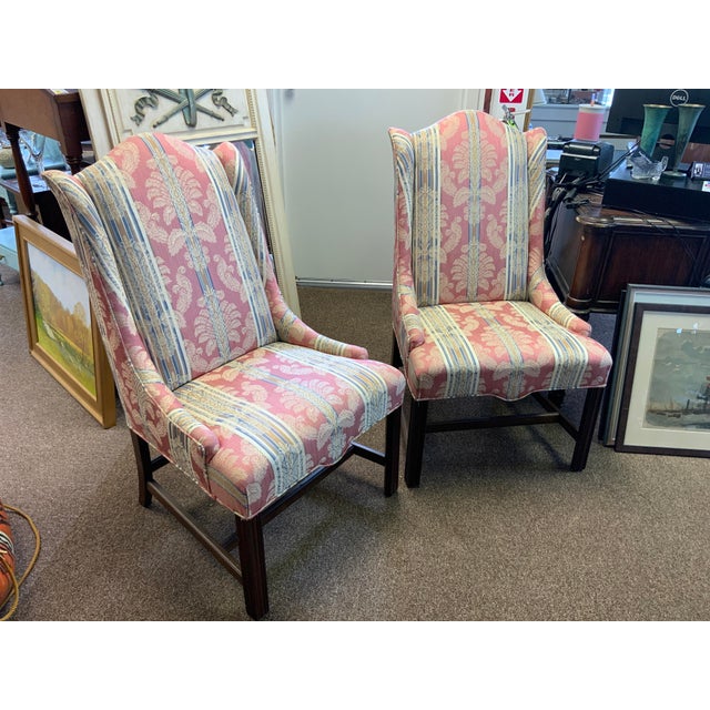 20th Century Chippendale Style Upholstered Chairs, Pair For Sale - Image 12 of 12