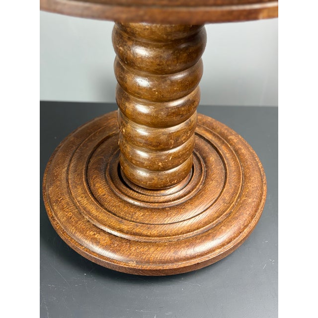 1950s Chunky Low Turned Wood Brutalist Side Table in the style of Charles Dudouyt, 1950s For Sale - Image 5 of 17