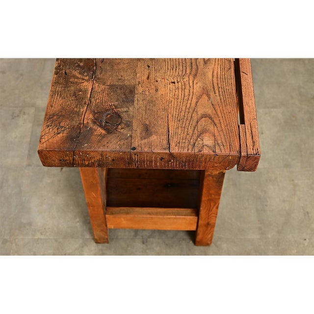 French Provincial French 19th Century Solid Oak Workbench For Sale - Image 3 of 13