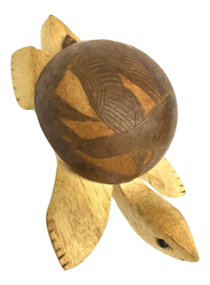 Vintage Hand Carved Wood and Gourd Turtle Figure