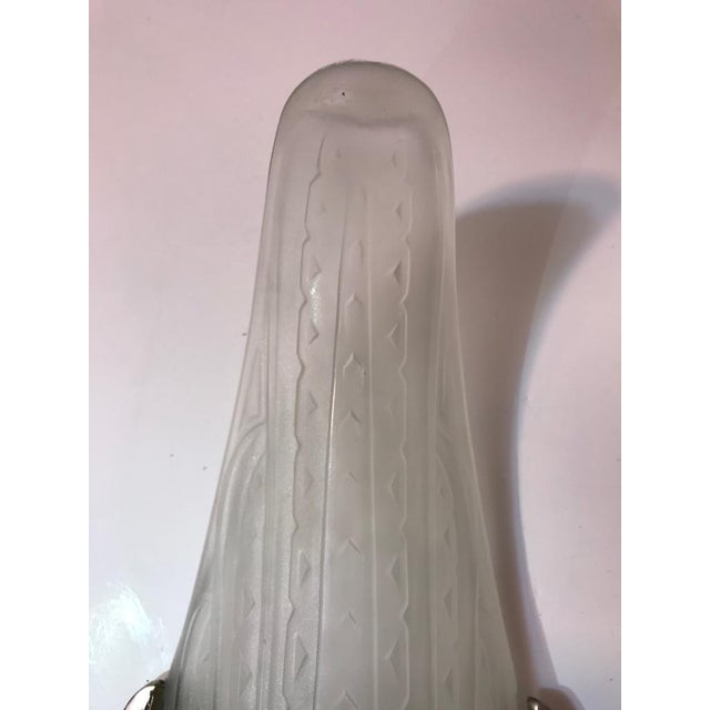 French Art Deco Geometric Sconces Signed by Verrerie Des Hanots - a Pair For Sale - Image 10 of 11