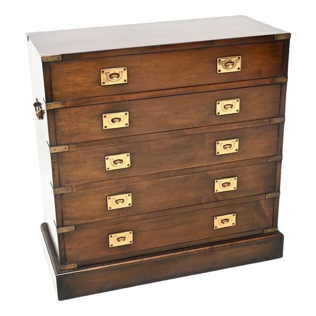 Military Campaign Style Chest of Drawers, 1930s For Sale
