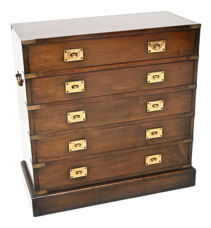 Military Campaign Style Chest of Drawers, 1930s