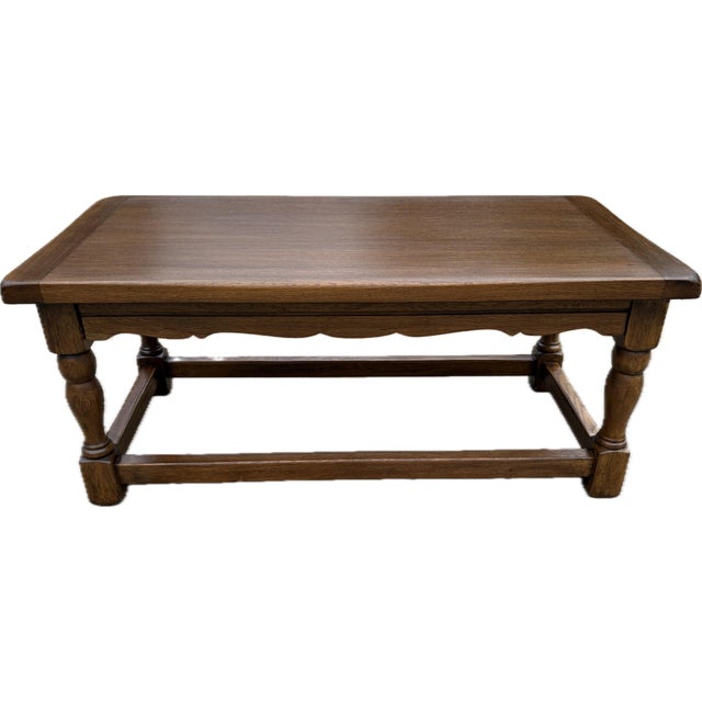 Vintage Solid Wood European Coffee Table For Sale - Image 4 of 7