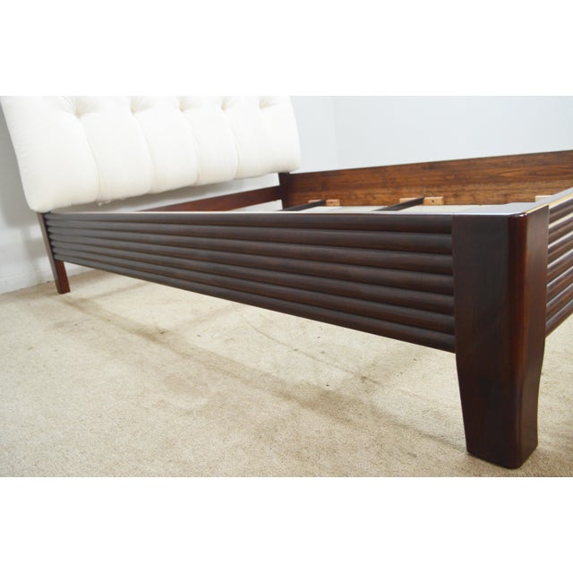 Wood Stickley Queen Tufted Bed For Sale - Image 7 of 12