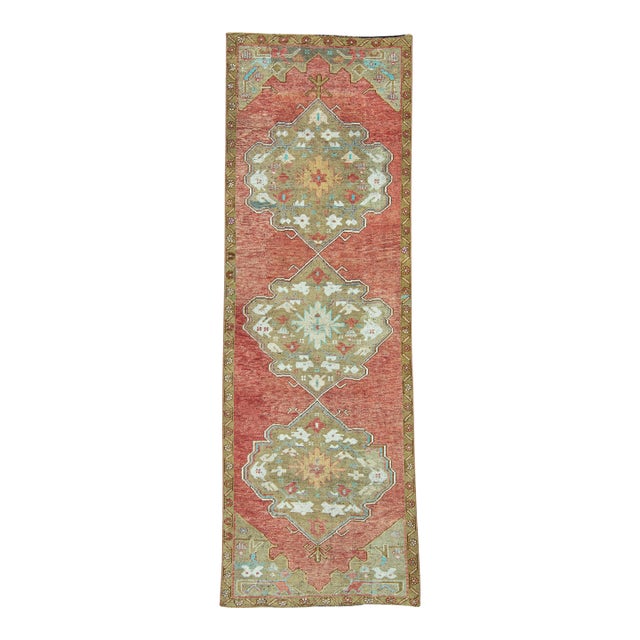 Turkish Vintage Rug 3'7" x 10'5" #20849 For Sale