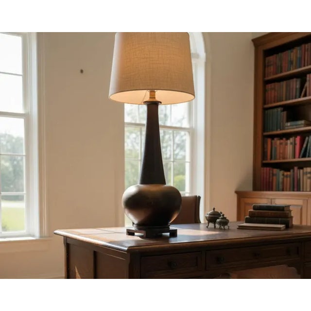 Illuminate your space with this stunning Large Earthenware Lamp, a perfect blend of vintage charm and modern rustic...