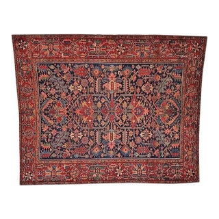 1920s Vintage Antique Persian Heriz Rug - 9'5" X 11'5" For Sale