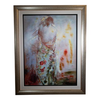 Janet Treby – (B1955) – Hand Embellished Serigraph on Canvas - 40" X 50" For Sale