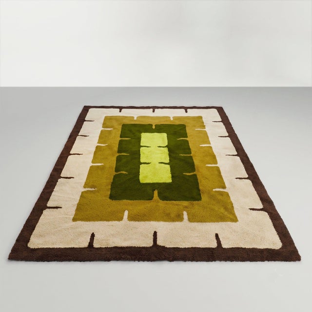Space Age Geometric Rug in Wool, Italy, 1970s For Sale - Image 14 of 14