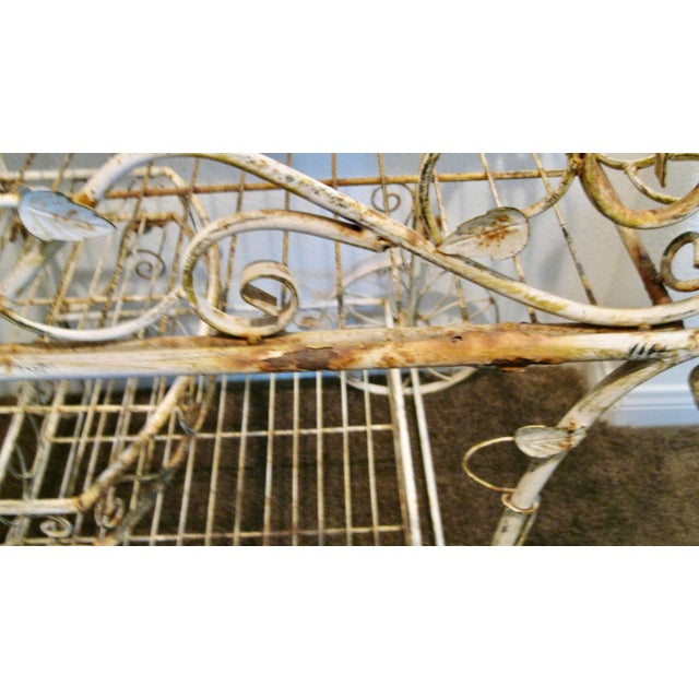 Vintage Shabby Chic French Wire Tea Cart For Sale - Image 10 of 12