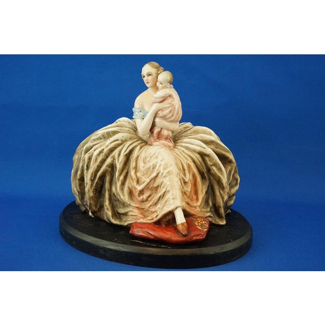 Large 20th Century Ceramic Sculpture of Lady with Child by Guido Cacciapuoti, Italy For Sale - Image 9 of 18