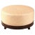 Round Ostrich Ottoman, Center Tuft & Zebrawood Feet For Sale - Image 4 of 4
